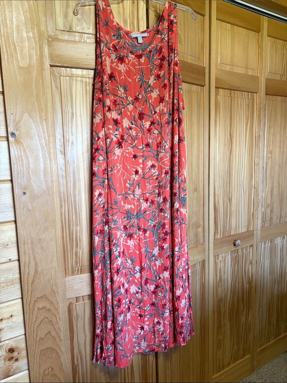 Woman Within Coral Floral Maxi Skirt